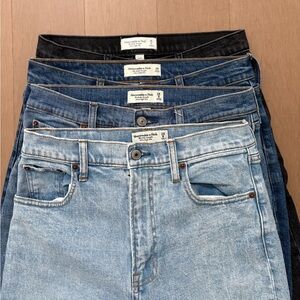 Abercrombie Curve Love Ultra High Rise Ankle Straight Jeans